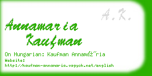 annamaria kaufman business card